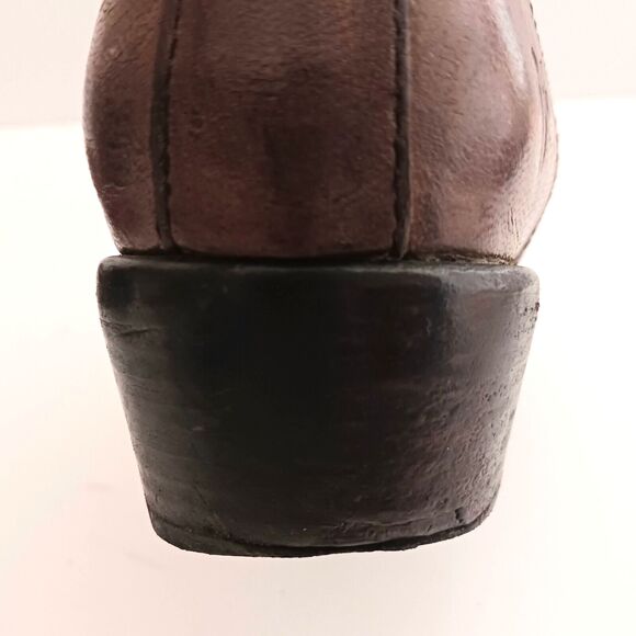 FRYE Erin Chelsea Boots Brown Leather Blk Goring  Block Heel 4001 Sz 8B Mexico - Picture 10 of 14